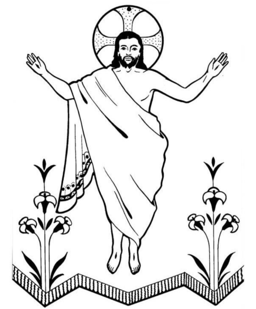Easter image from 3 churches newsletter of the risen christ