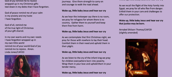 Image of Cafod prayer leaflet for December 2020